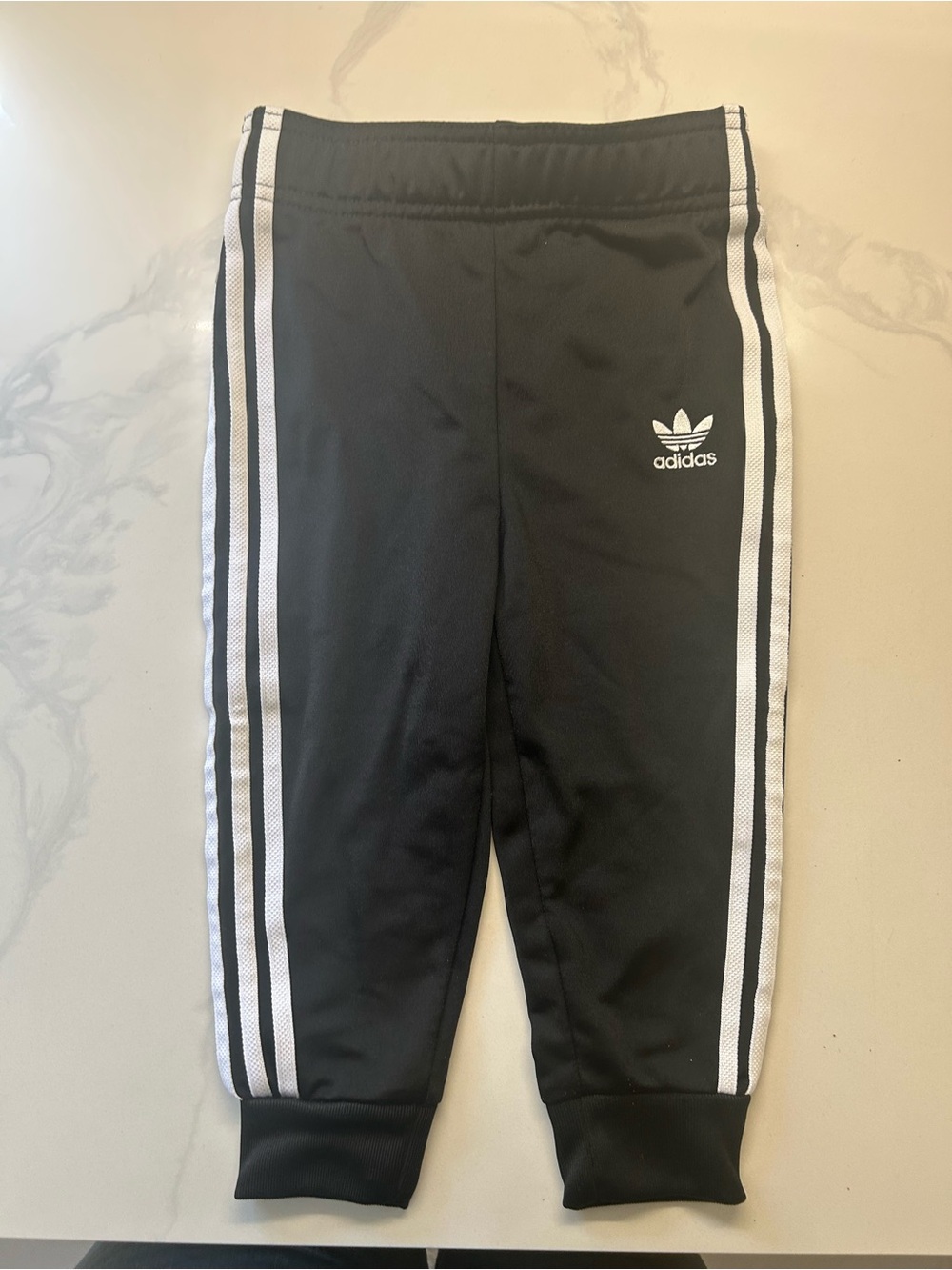 adidas Black Sweatpants with White Three-Stripes